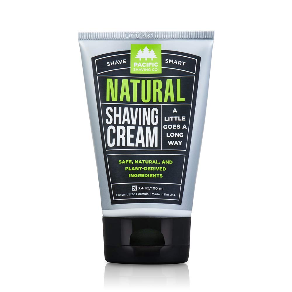 Pacific Shaving Company Natural Shaving Cream - Shea Butter + Vitamin E Shave Cream for Hydrated Sensitive Skin - Clean Formula