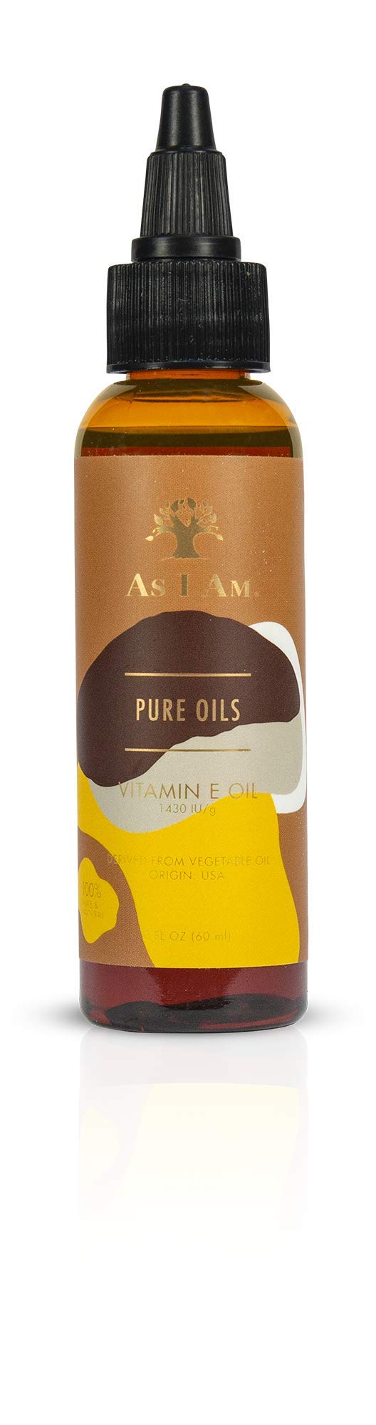 As I Am Pure Oils Vitamin E Oil - 2 Ounce - 100% Pure D-Alpha Tocopherol - Super Anti-Oxidant - Fights Free Radicals - Prevents