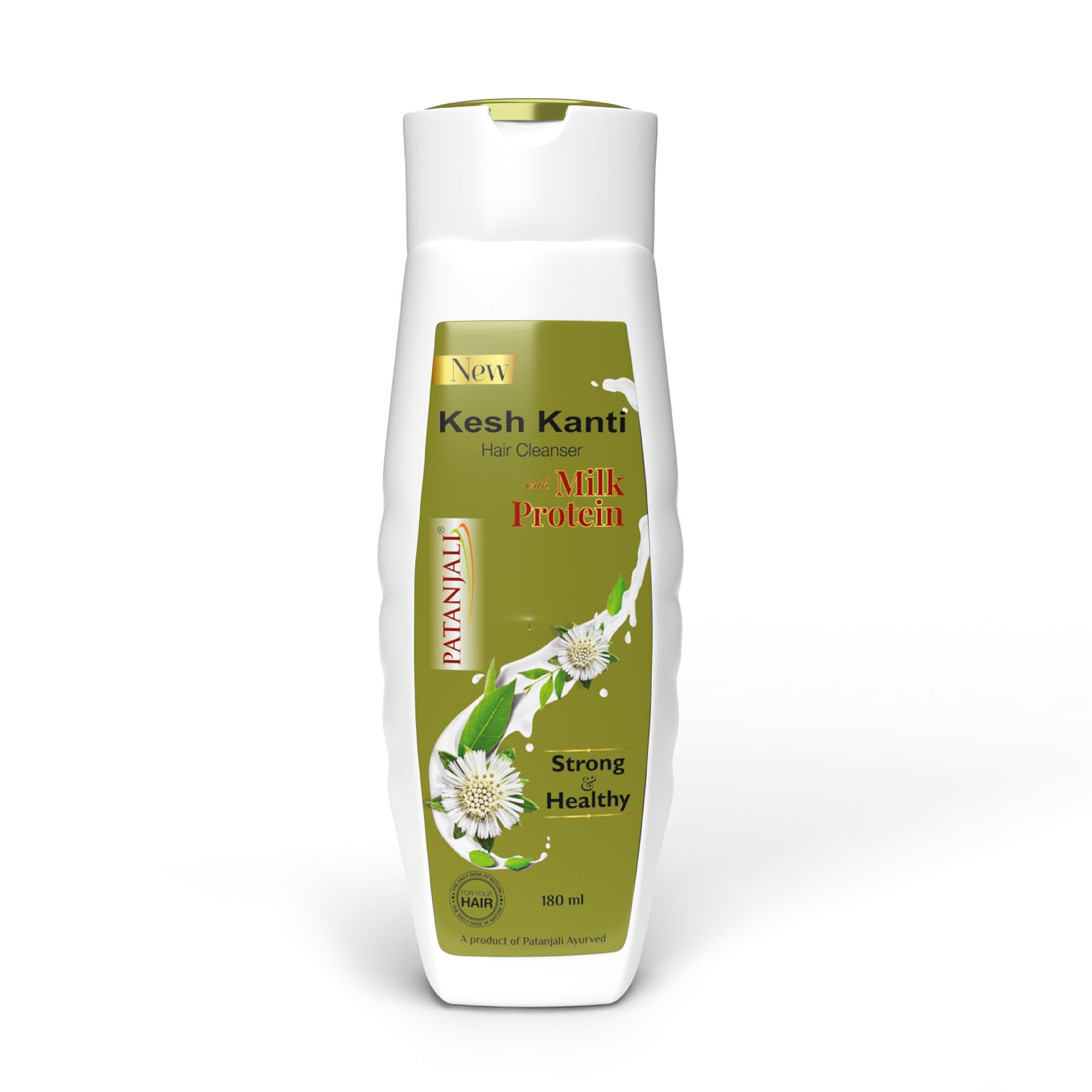 Patanjali Kesh Kanti Milk Protein Shampoo Hair Cleanser 180Ml  Hair Breakage & Fall Care Herbal Shampoo | Suitable For All Hair