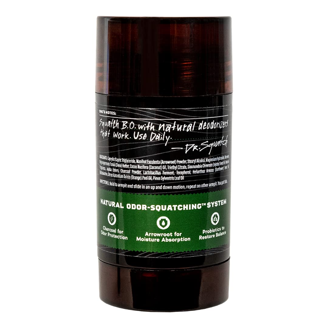 Dr. Squatch Natural Deodorant for Men - Odor-Squatching Men's Deodorant Aluminum Free - Pine Tar 2.65 oz (1 Pack)