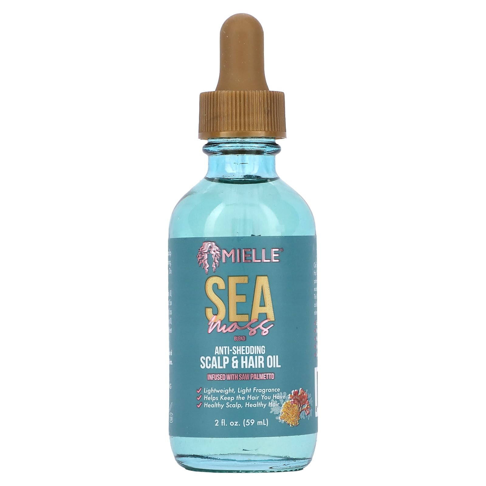 Mielle Anti-Shedding Scalp & Hair Oil, Sea Moss, 2 Fl Oz (59 Ml)