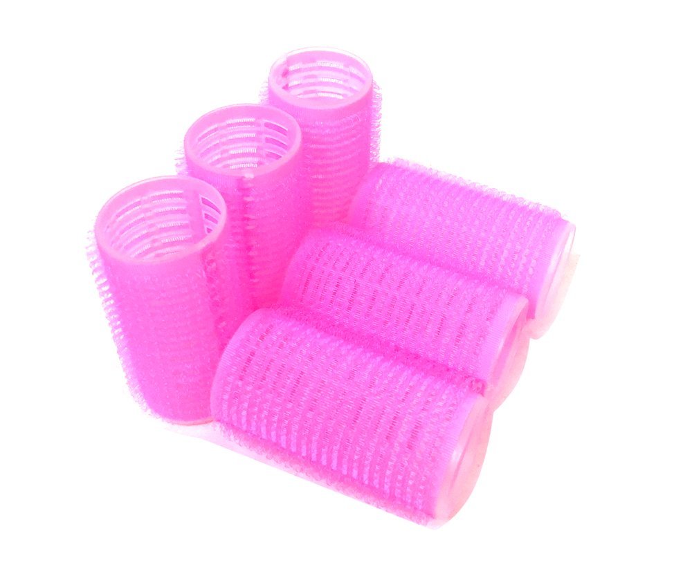 Self Hair Grip hook and loop Curlers Rollers Pro Salon Hairdressing (Medium)