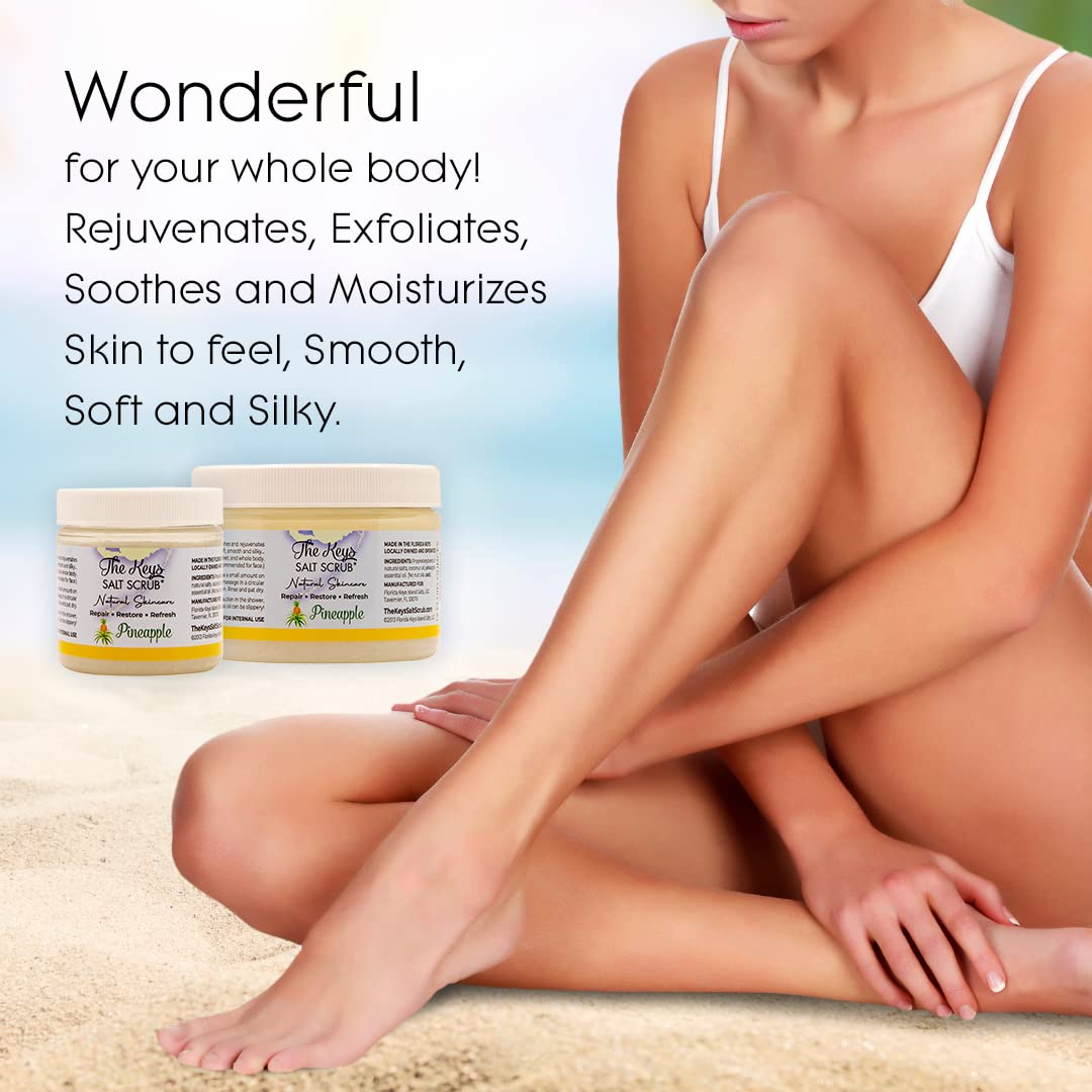 The Keys Salt Scrub - Exfoliating Body Scrub - Scrub For Hands, Feet, Butt, Booty, Bikini Area, Made With Pure Florida Sea Salt