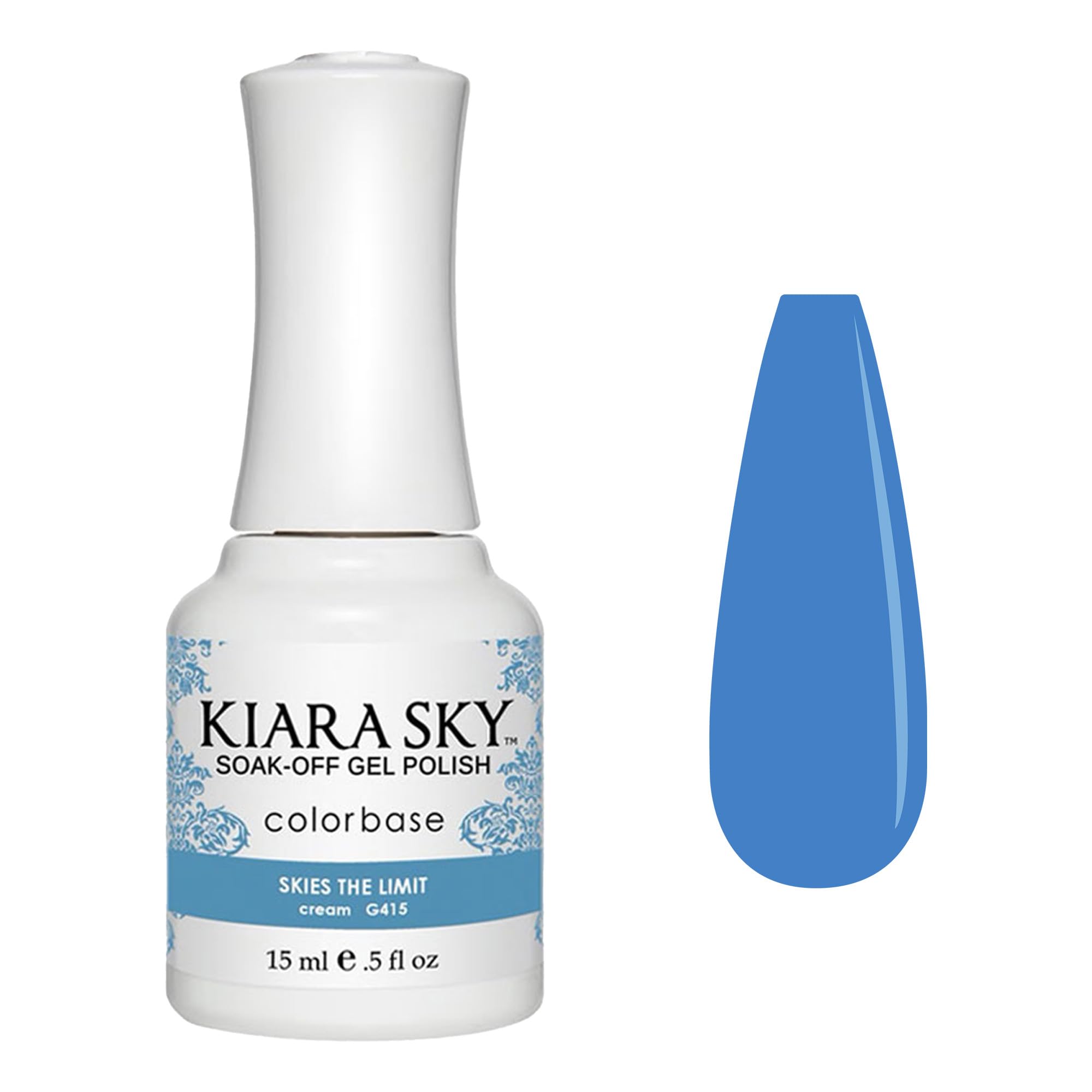 Kiara Sky Professional Nails Led Uv Soak Off Gel Polish - Skies The Limit G415 - Perfect Baby Powder Blue Color