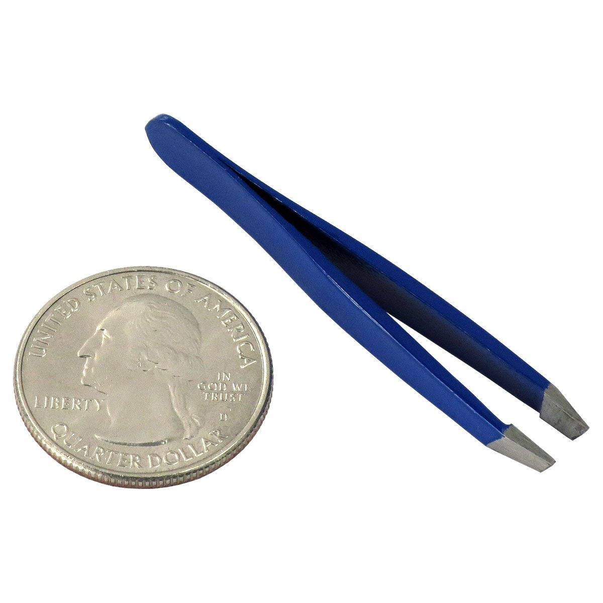 HTS 172M4 2 Blue Mini Slanted Travel Eyebrow Tweezers