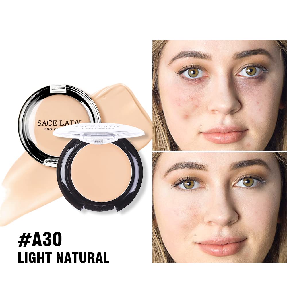Full Coverage Concealer Cream Makeup, Sace Lady Waterproof Matte Smooth Concealer Corrector Long Lasting For Dark Spot Under Eye