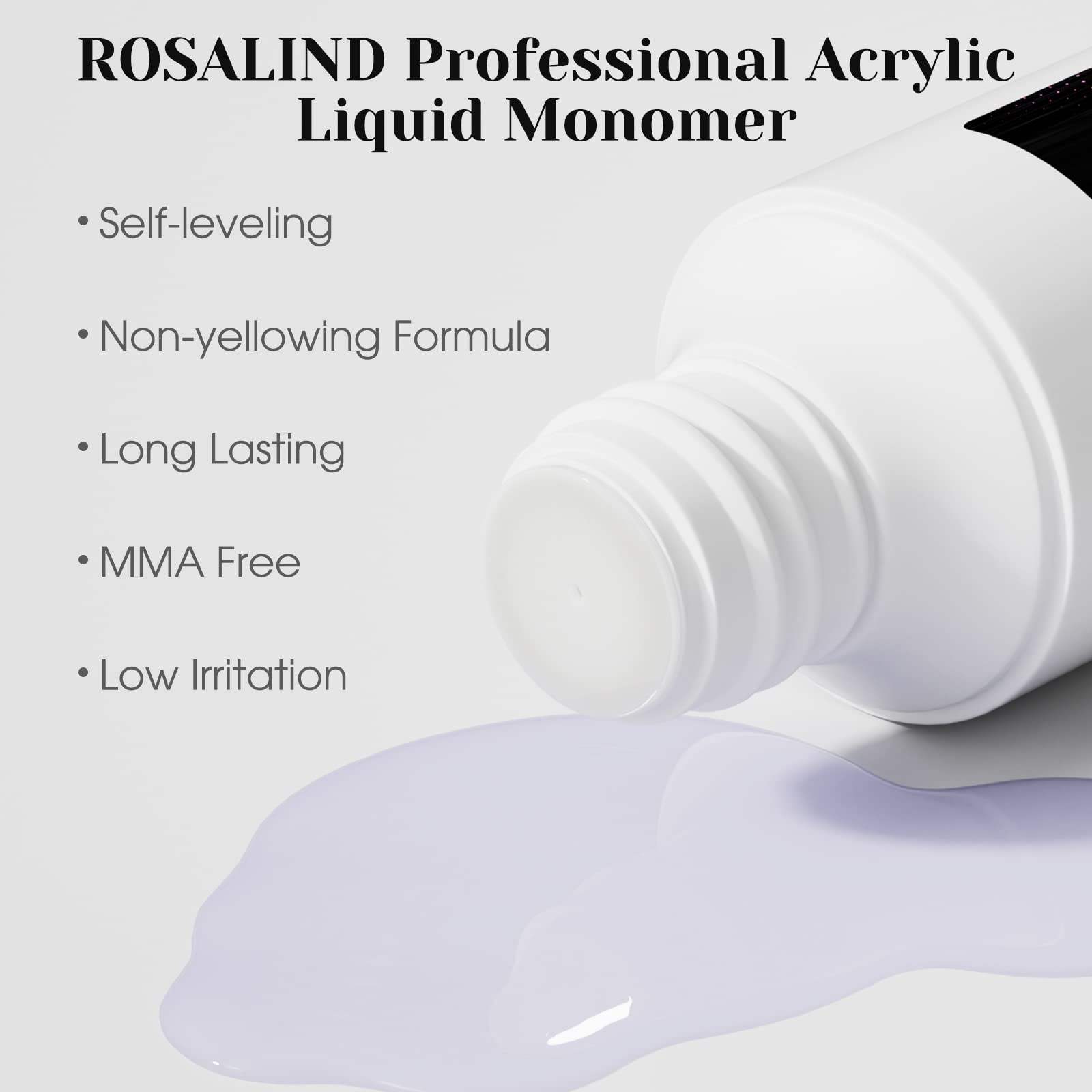 ROSALIND 120ml/4fl.Oz Monomer Acrylic Liquid Professional System Acrylic Monomer For Acrylic Powder Anti-Stick Acrylic Nail Liqu