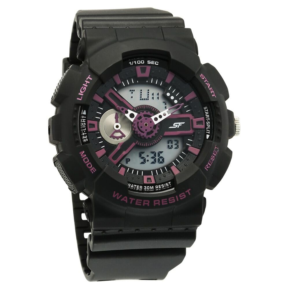Sf Dreamer Series Quartz Digital Analog Digital Black Plastic Strap For Men-77132Pp06W