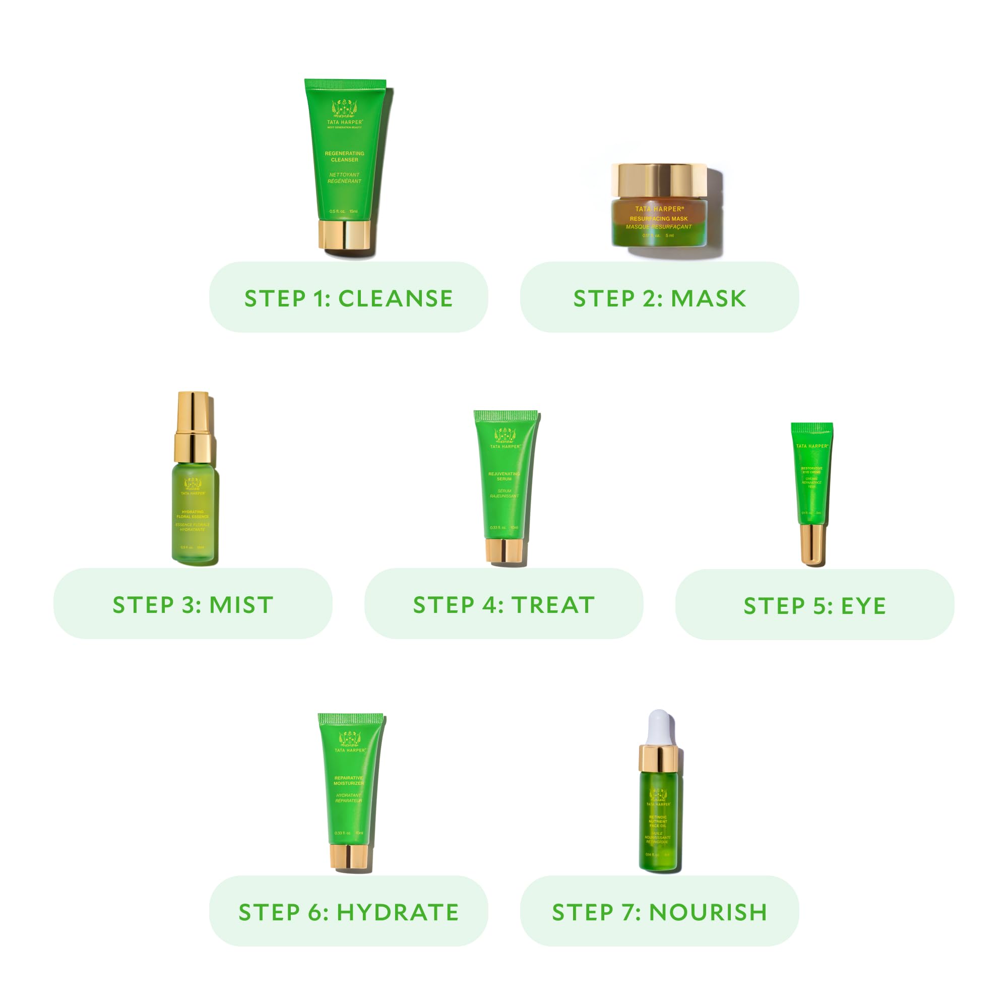 Tata Harper Daily Essentials Set | 7-step Routine for Trial & Travel