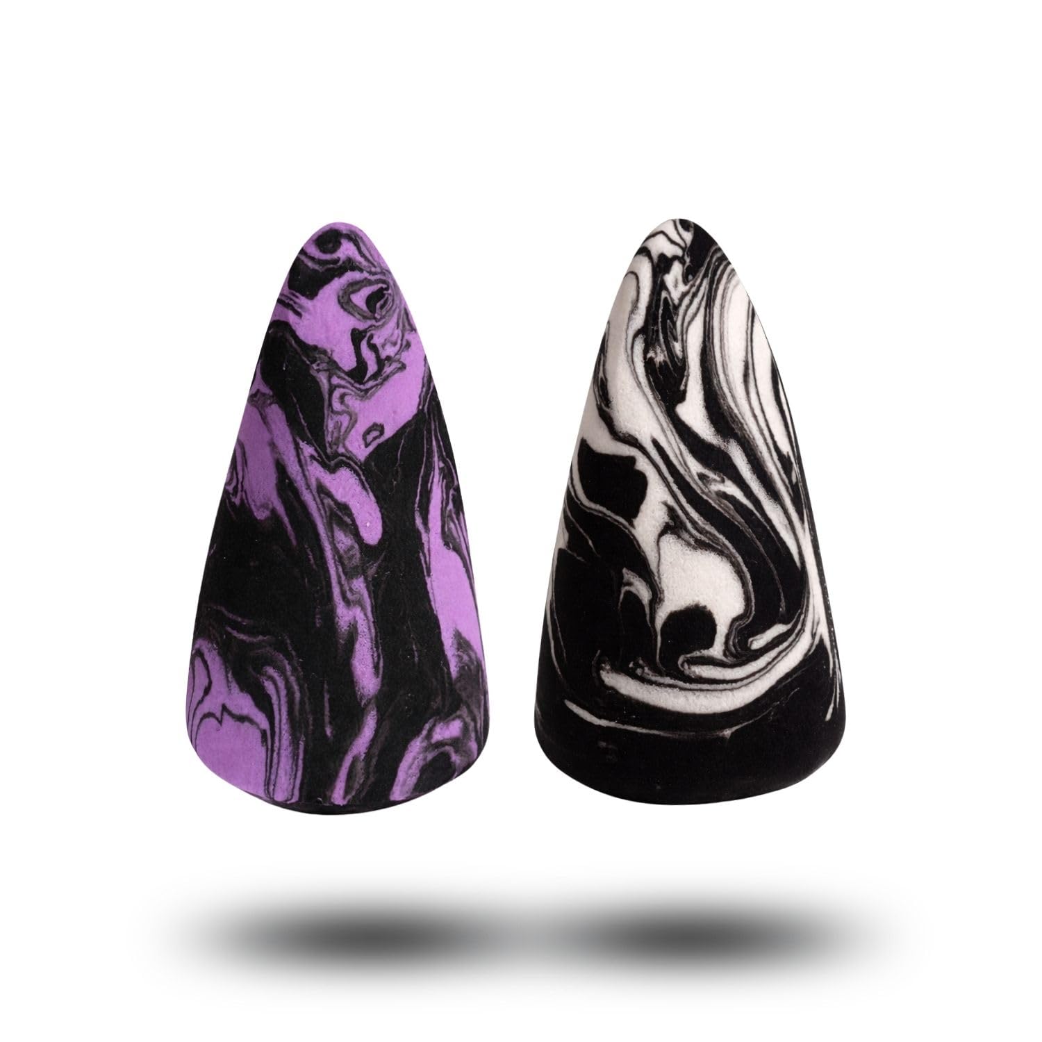 Lakyou Beauty Air Blend Makeup Sponge Set Of 2 | Soft Foam Blending Sponges | Precision Teardrop Shape | Obsidian & Midnight Mar