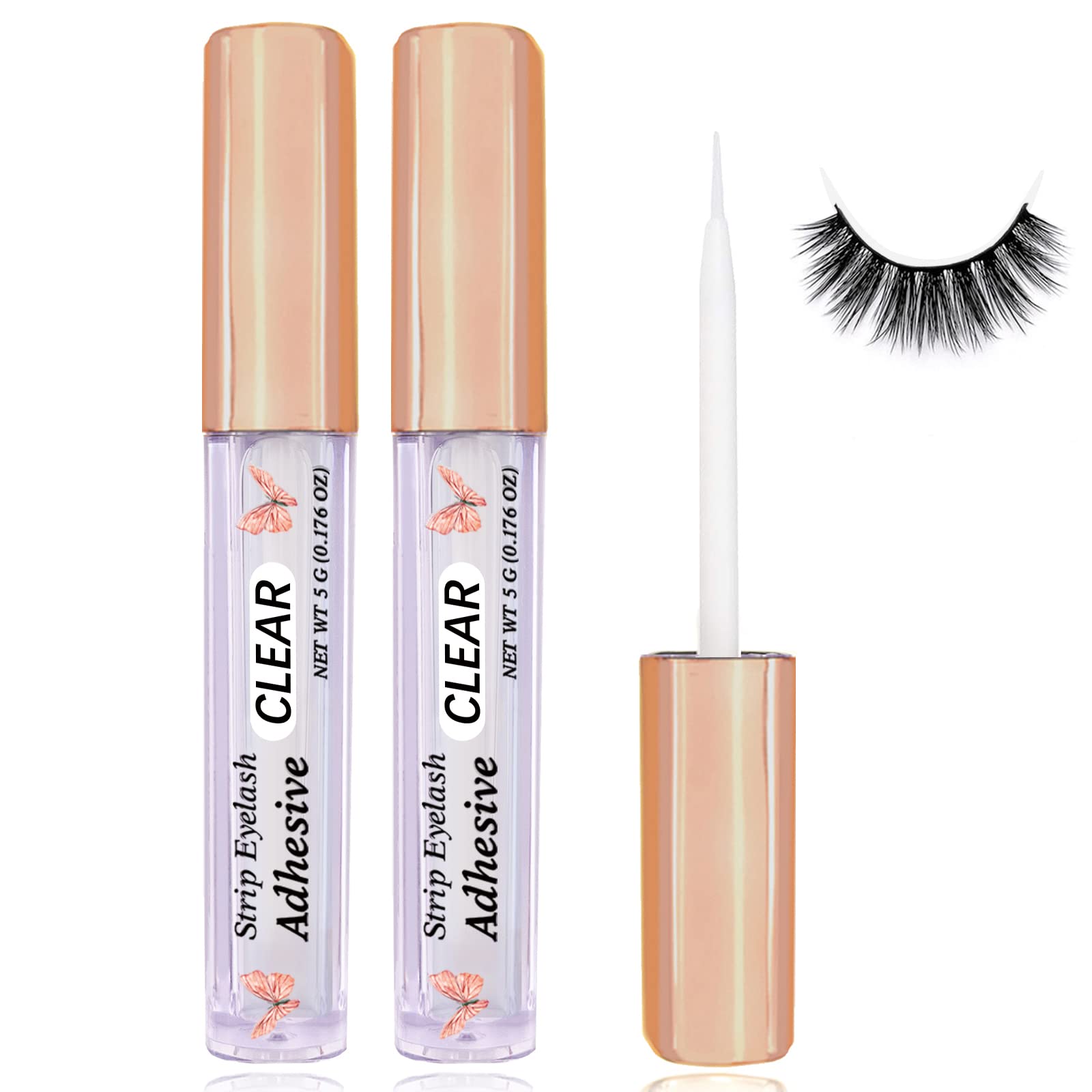 False Eyelash Glue Super Strong Hold Clear Eyelash Adhesive Waterproof Lash Glue Latex-Free Suitable For Sensitive Eyes Lashes G