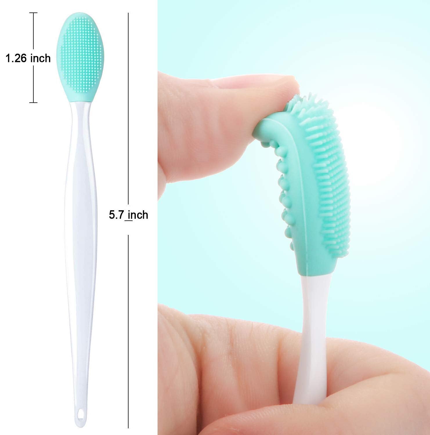 4 Pieces Silicone Exfoliating Lip Brush Tool Double-sided Soft Lip Brush for Smoother and Fuller Lip Appearance (Rose Red, Yello