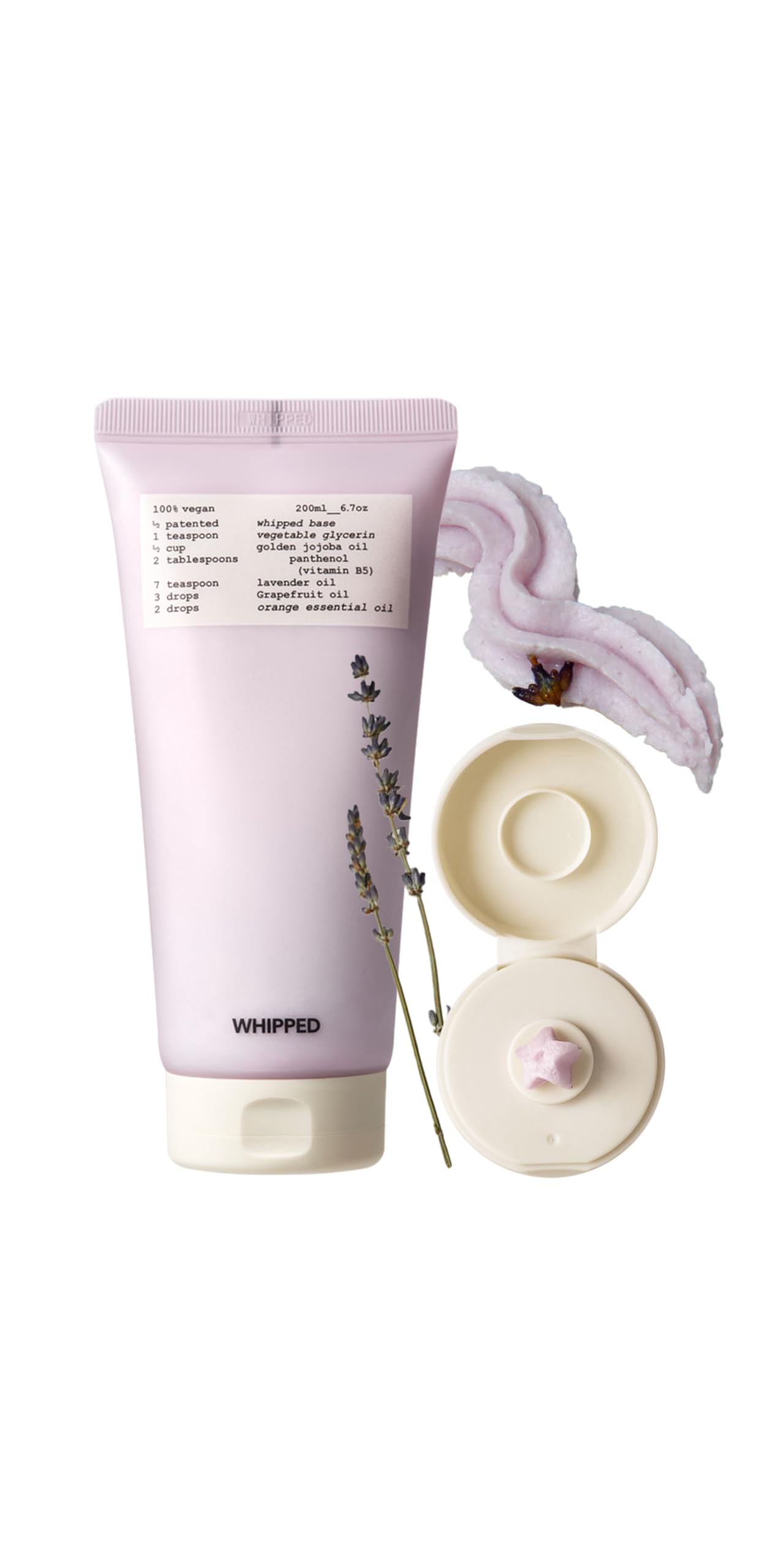 Whipped Cream Vegan Cleanser Jojovender - Golden Jojoba & Lavender | For Redness, Dry Sensitive Skin, Moisturizing Face Cleanser