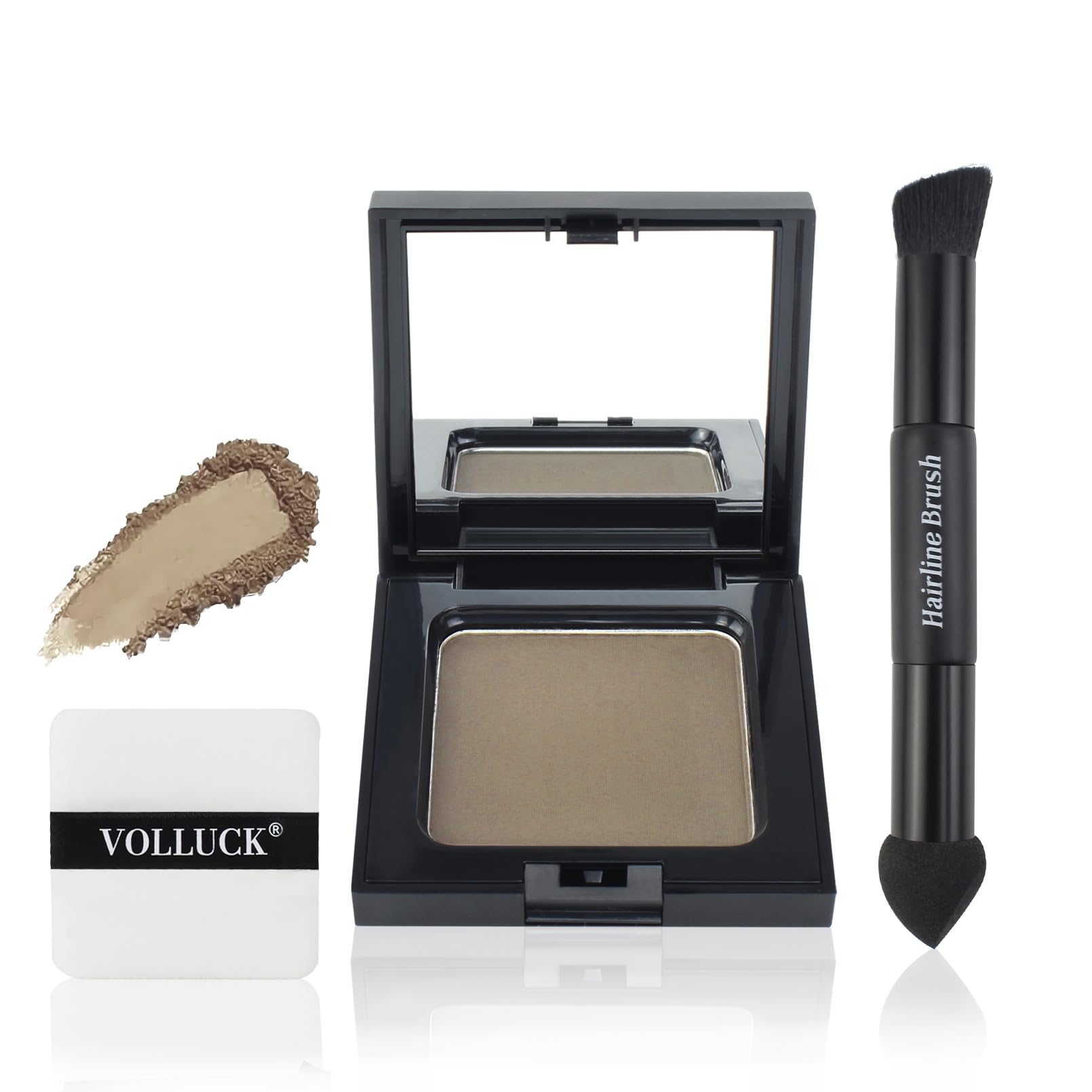VOLLUCK Root Touch up Powder, Long-lasting Gray Hair Cover up Powder for All Hair Types, Waterproof for Women and Men (Light-Bro