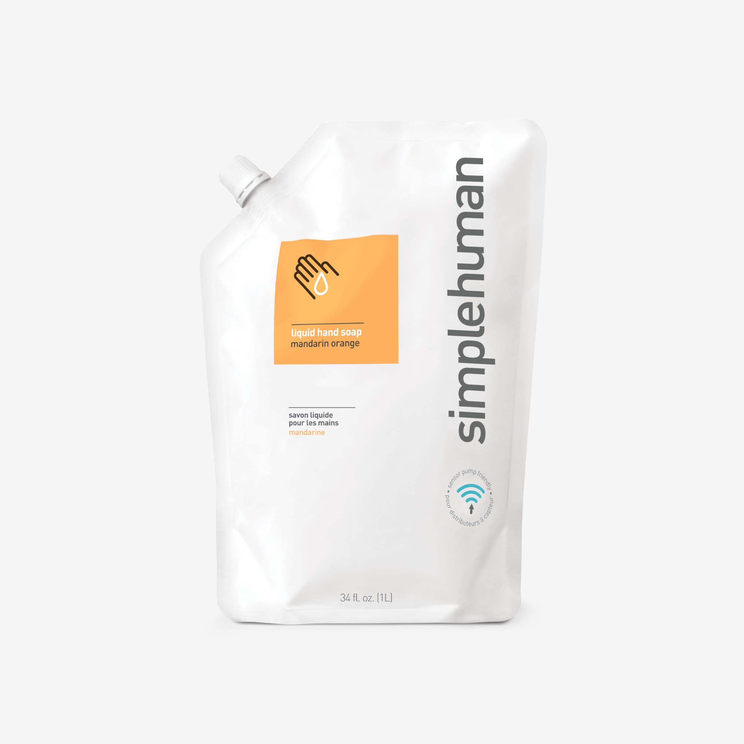Simplehuman Mandarin Orange Moisturizing Liquid Hand Soap Refill Pouch, 34 Fl. Oz. (Pack Of 6)