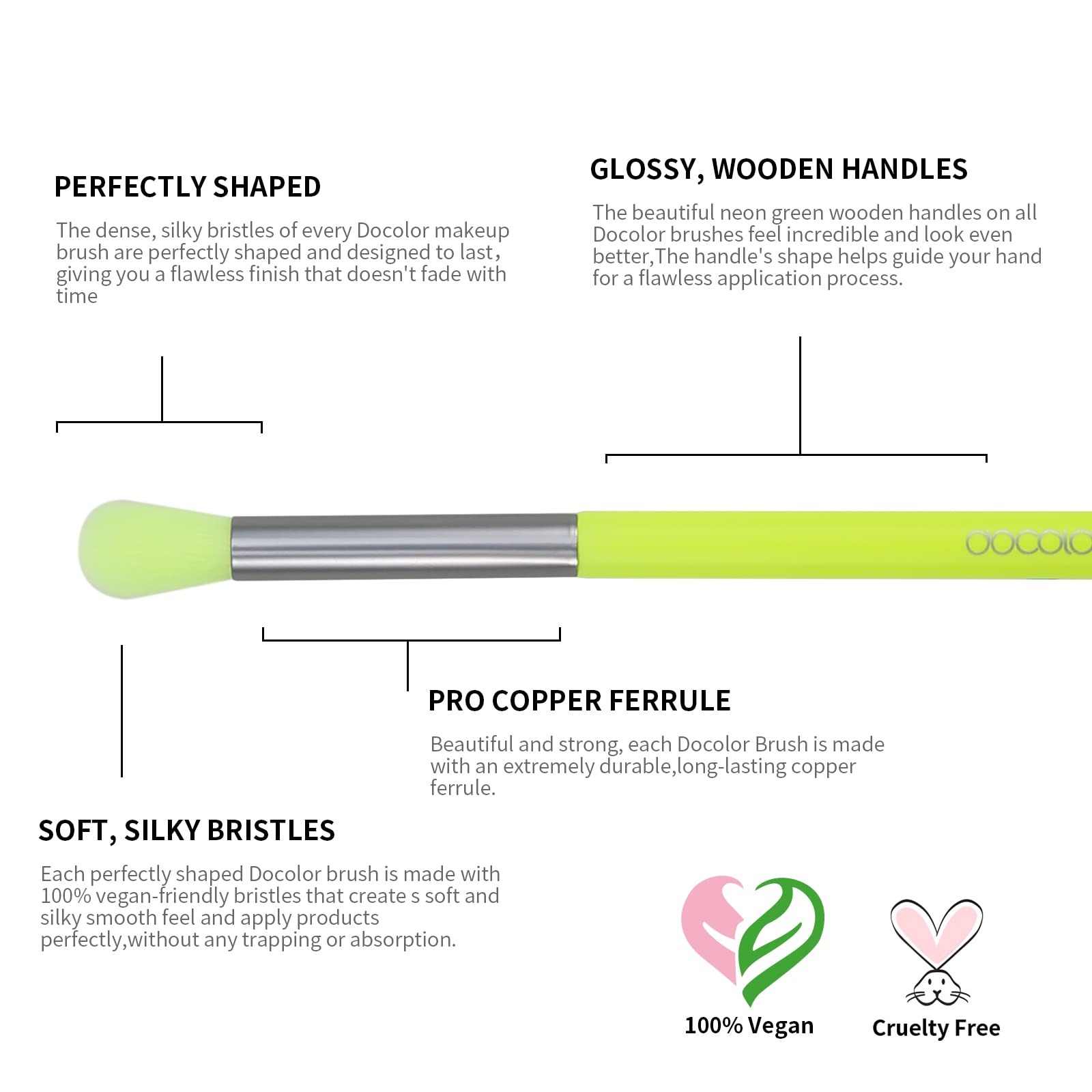 Docolor Eyeshadow Brush Set 15Pcs Eye Makeup Brushes Professional Makeup Brush Set Eye Shadow Blending Concealer Eyebrow Eyelash