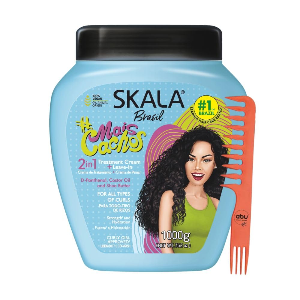 Skala Expert Mais Cachos Hair Care, 1000g, Brazilian More Curls Eliminate Anti Frizz, For Curly Hair 2 in 1 Conditioning Treatme