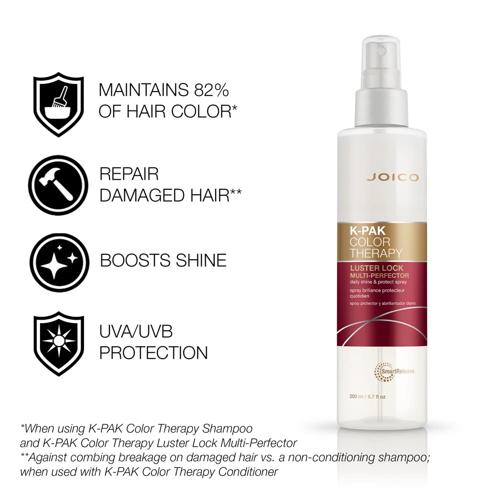 Joico K-Pak Color Therapy Luster Lock Multi-Perfector Daily Shine & Protect Spray|For Color-Treated Hair|Instantly Detangle|Cont