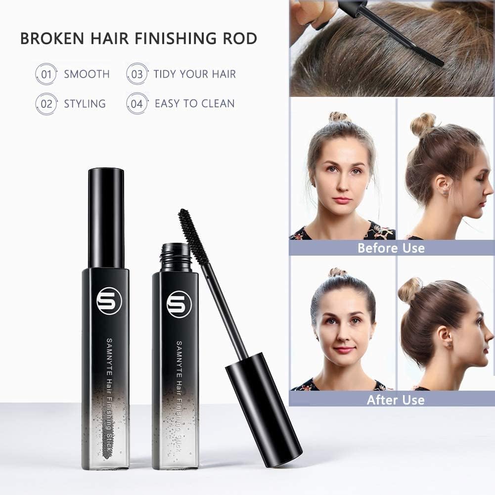 Samnyte Hair Finishing Stick, (4 Pack) Flash Moment Flyaway Stick for Baby Hair, Natural Moisturizing & Shiny Hair Mascara for F