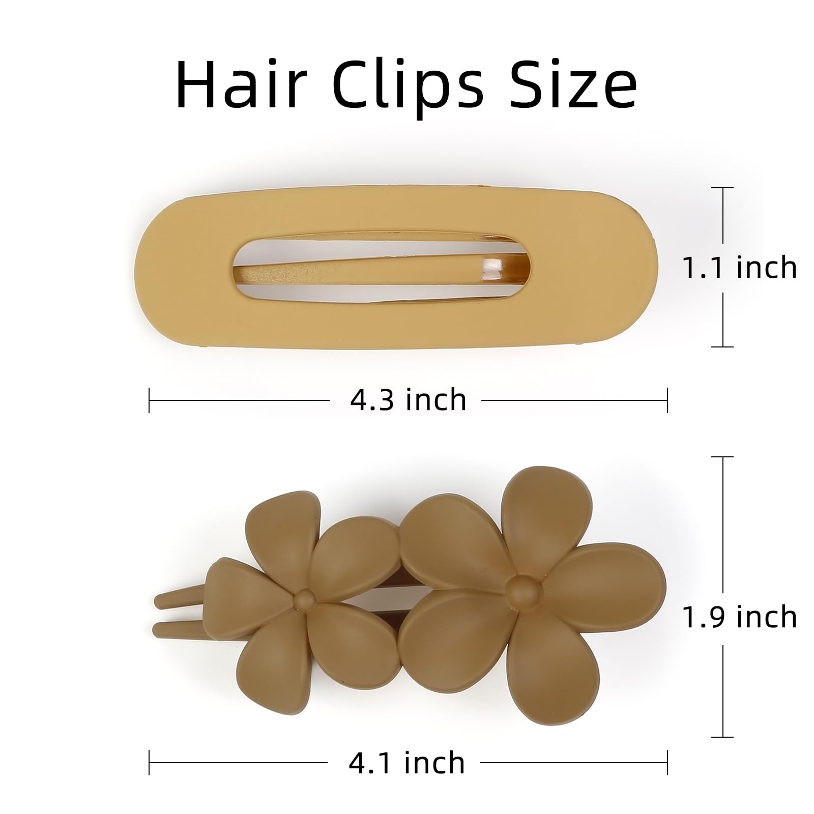 8 Pcs Flat Hair Clips For Women Girls Stylish Flat Hair Clip For Thin Thick Hair Matte Flat Clips For Hair Non-Slip Large Flat H