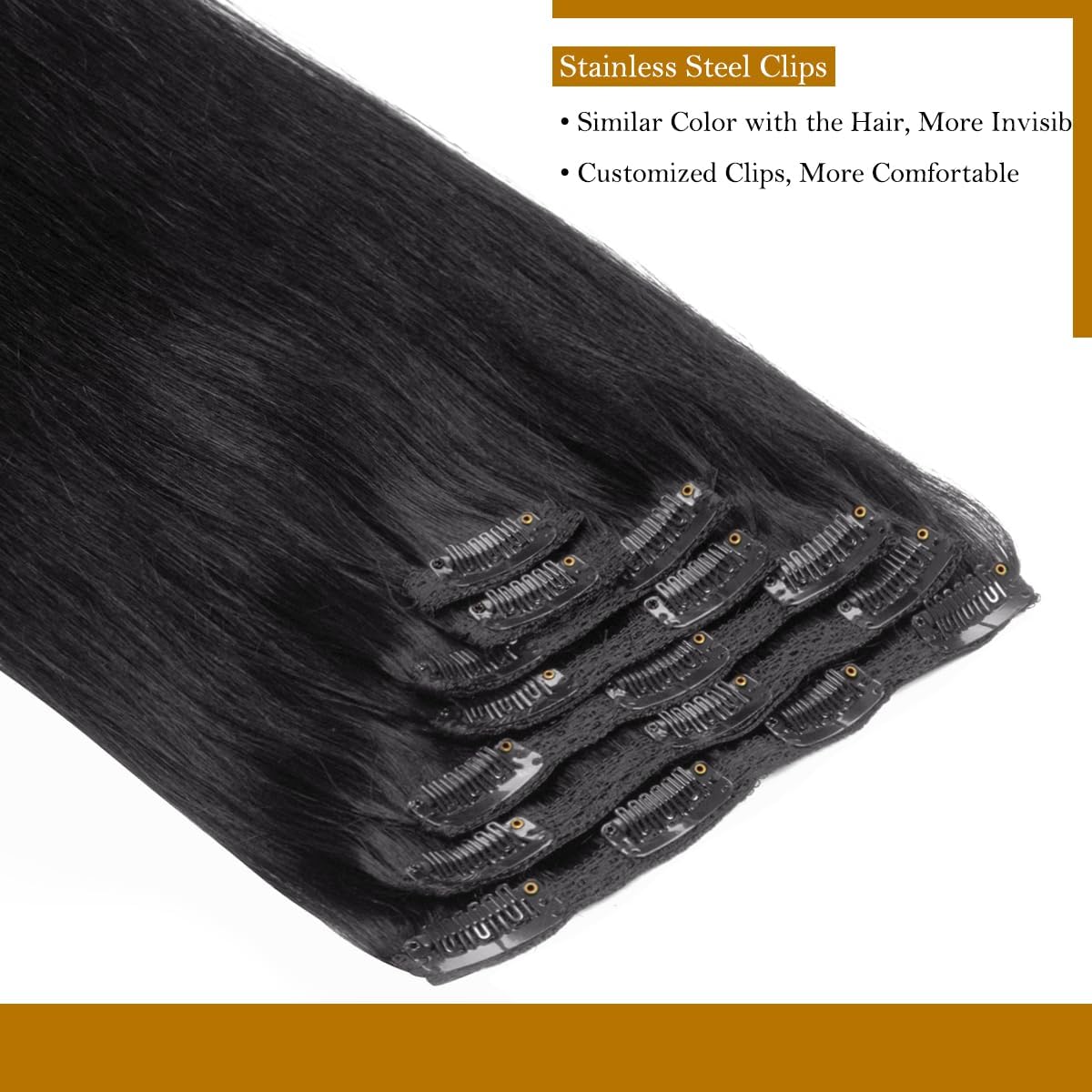 Loxxy Clip In Hair Extensions New Version Thickened Double Weft Brazilian Human Hair Thick Silky Straight Clip In Human Hair Ext