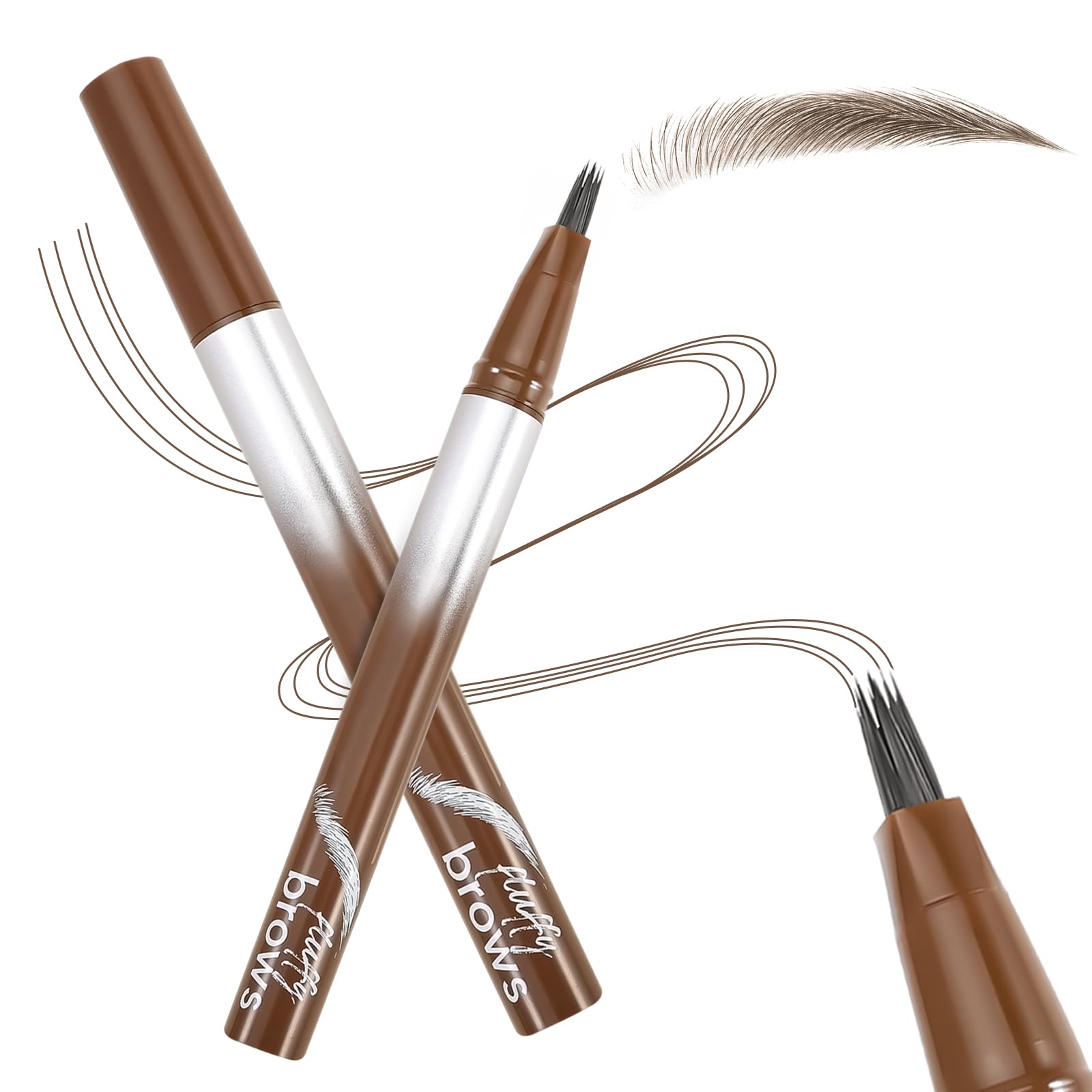 Boobeen Waterproof Liquid Brow Pen, Microblading Eyebrow Pencil, Smudge-Proof Angled Brush, Quick-Dry Long-Lasting, Create Defin
