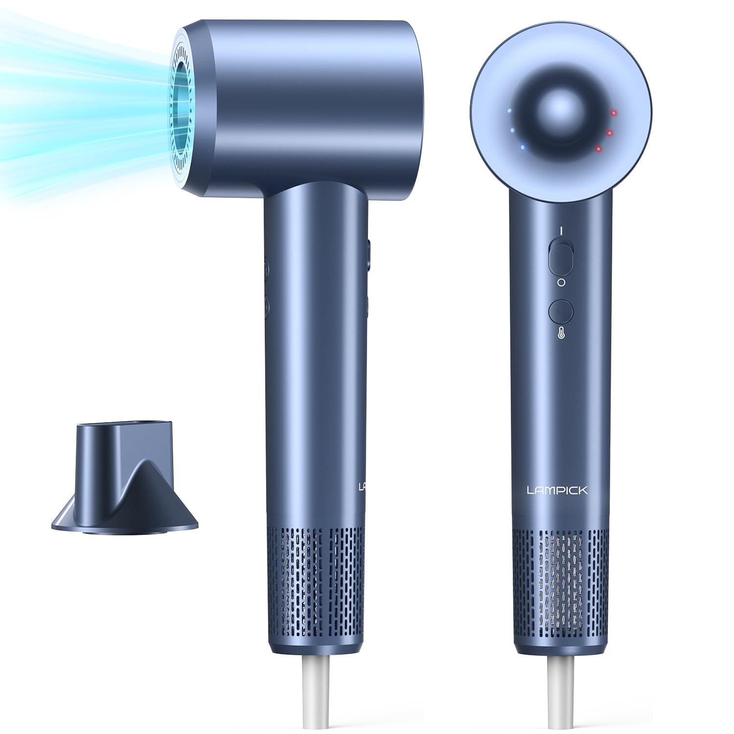Lampick Hair Dryer, Ionic Blow Dryer, Professional High-Speed Hairdryer With 110,000 Rpm Motor For Fast Drying, 5 Temps/3 Speeds