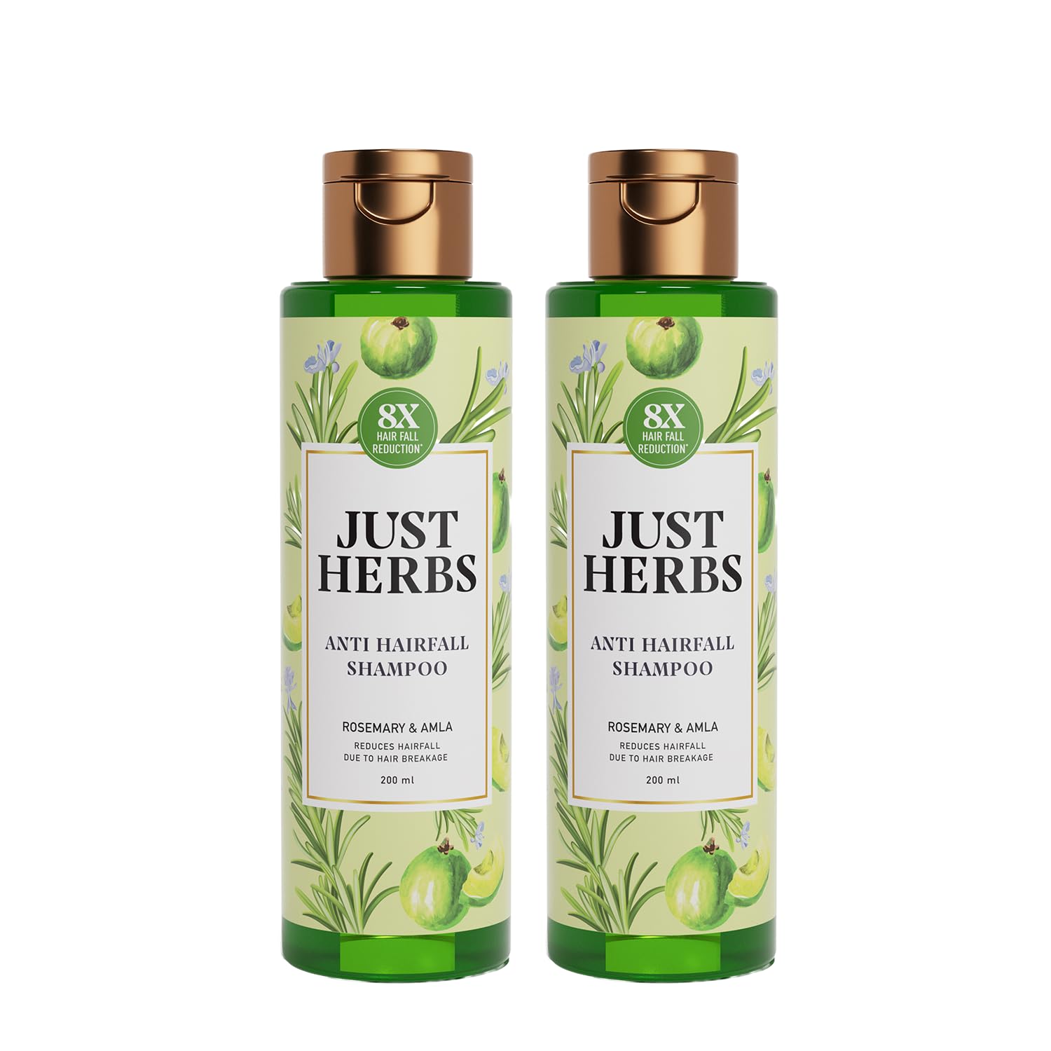Just Herbs Anti Hairfall Shampoo | Rosemary, Amla & 12 Herbs | Reduces Hair Fall By 8X From 1St Wash | Ayurvedic Shampoo For All