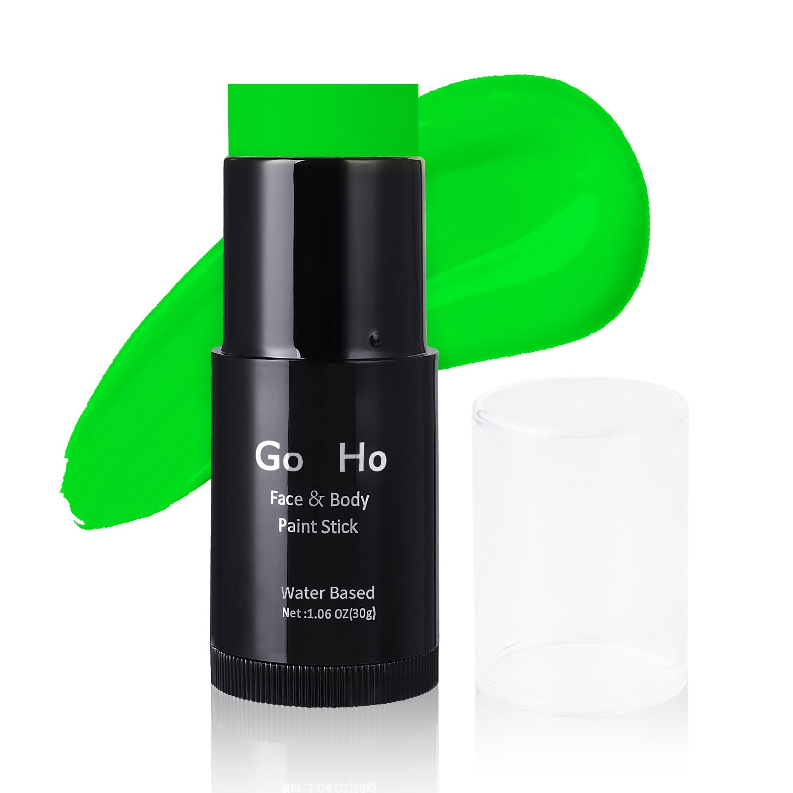 Go Ho Light Green Face Body Paint Stick,Water Based Washable Green Face Paint Stick,Non-Toxic Full-Coverage Cream Green Body Pai