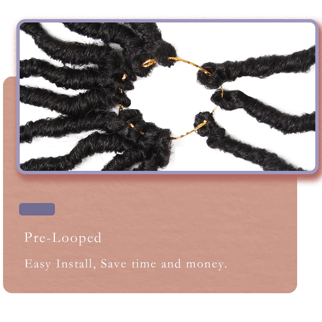 BOHOBABE 36 Inch New Faux Locs With Curly End 6 Packs Soft Locs Crochet Hair 72 Strands Long Natural Black Crochet Braids (6Pack