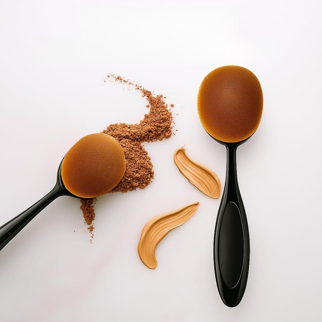 Sedell Paris Velvetcontour Pro Oval ToothbrushStyle Brush  Designed For Flawless Face Shaping With Cream, Powder, Or Liquid Pr