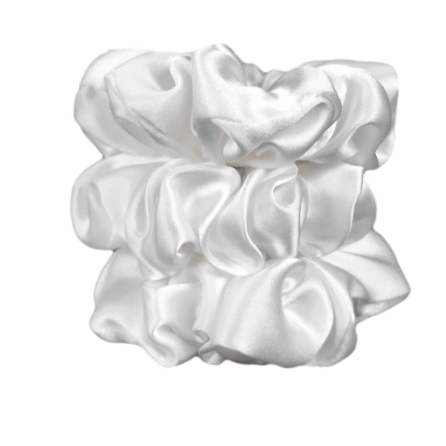 Celestial Silk Mulberry Silk Scrunchies For Hair (White)