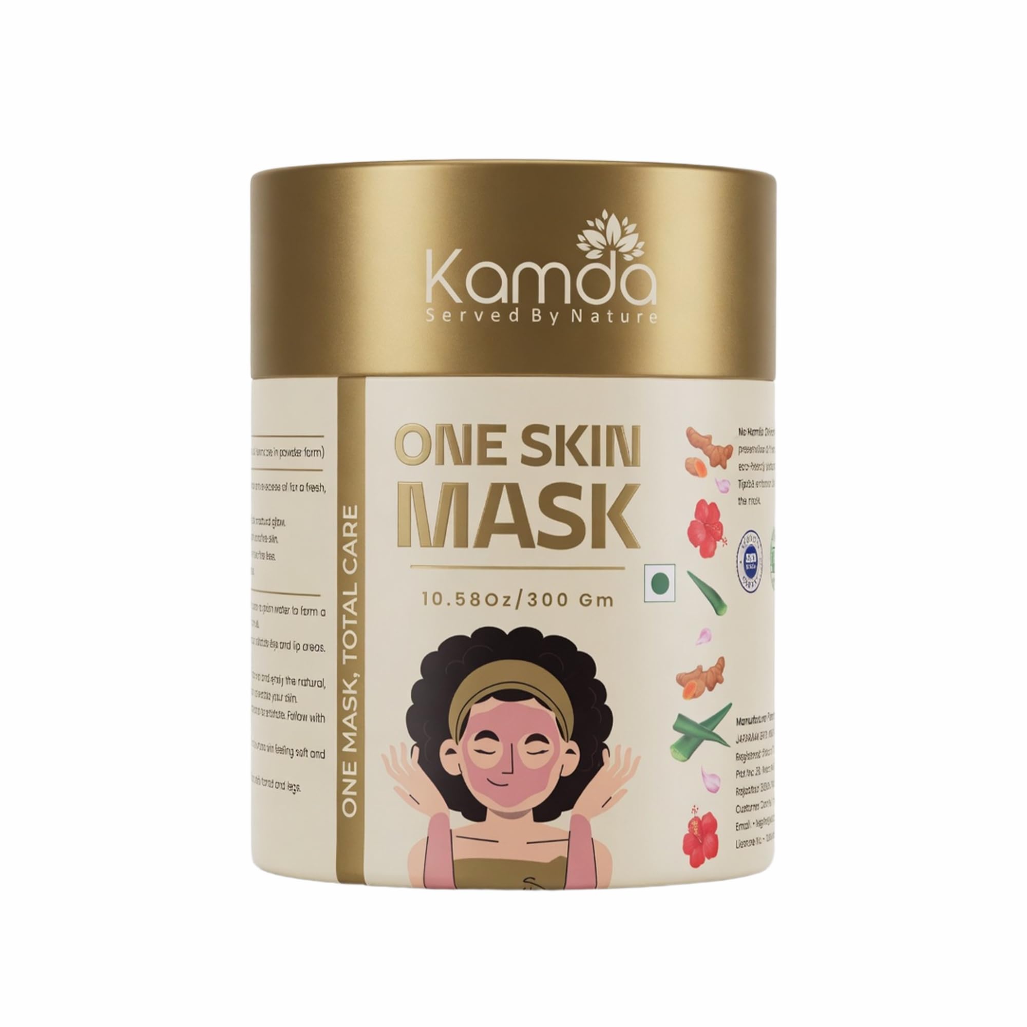 Kamda Face Booster Mask Powder 300G | Herbal Face Pack For Glowing Skin, Acne Control & Oil Balance | Ayurvedic ChemicalFree Fa