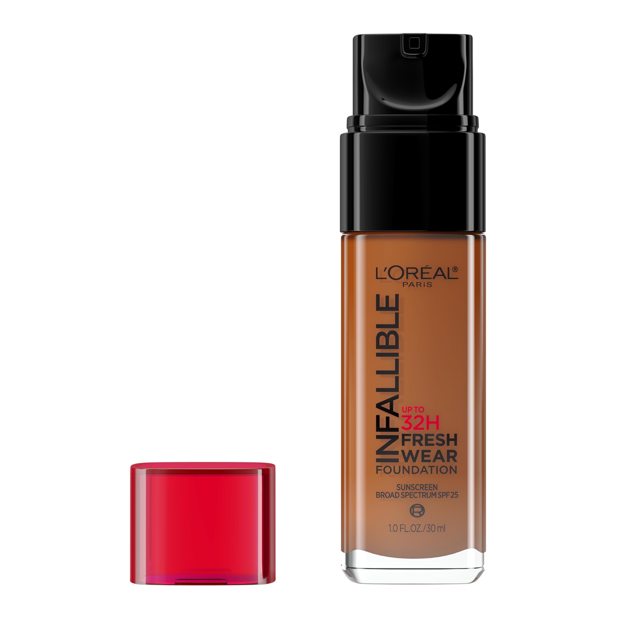 LOr  al Paris Makeup Infallible Up to 32 Hour Fresh Wear Lightweight Foundation, 515 Copper, 1 Fl Oz, Packaging May Vary