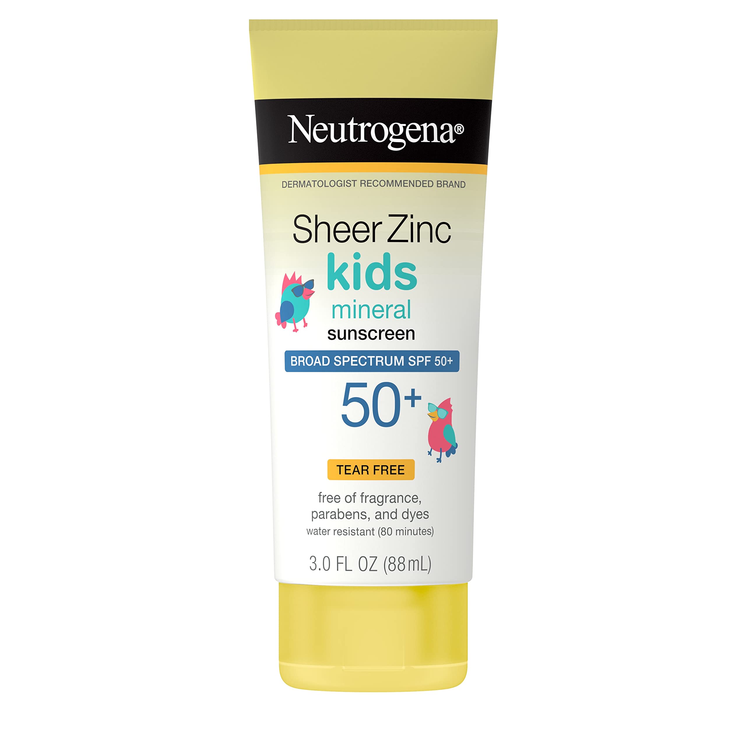 Neutrogena Sheer Zinc Oxide Kids Mineral Sunscreen Lotion, Broad Spectrum Spf 50+ With Uva/Uvb Protection, Water-Resistant For 8
