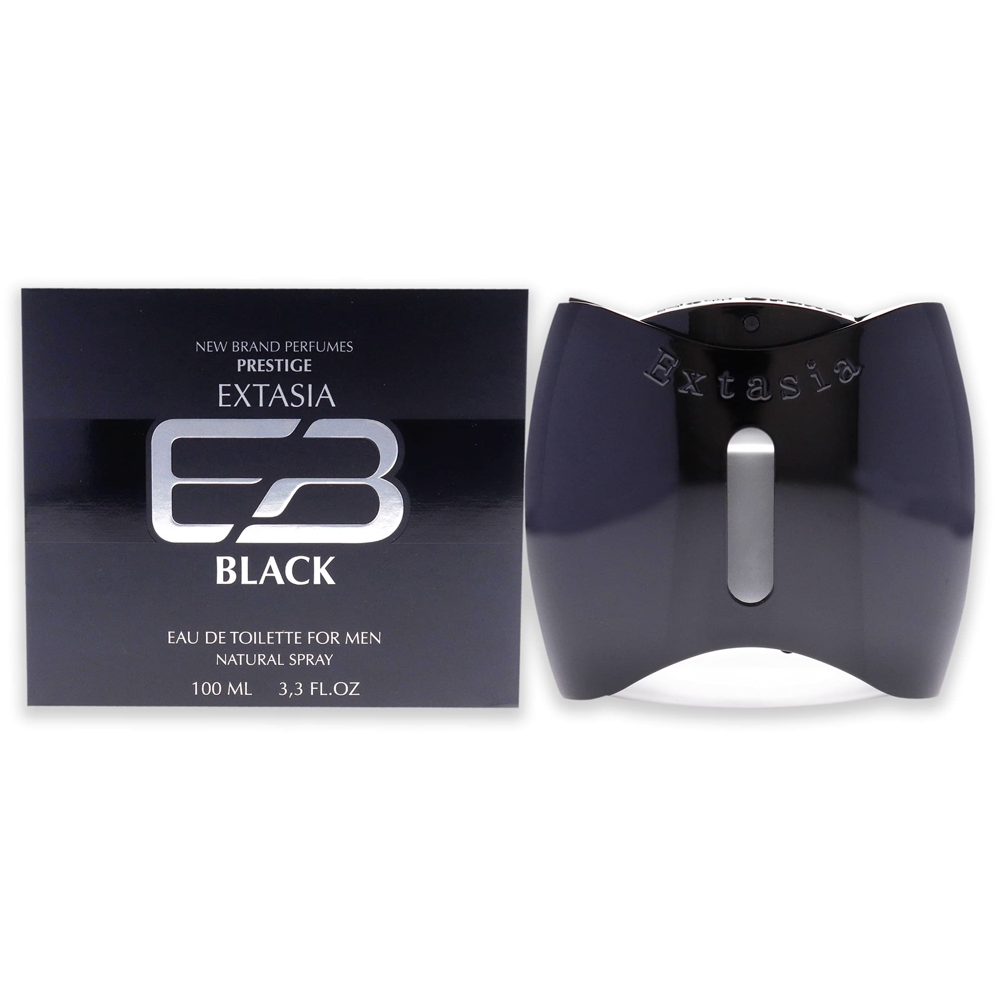 New Brand Extasia Black Edt Spray Men 34 Oz