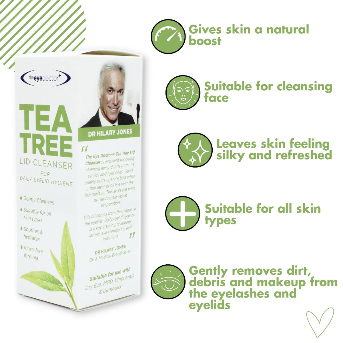 The Eye Doctor Tea Tree Lid Cleanser 100Ml - Daily Eyelid Hygiene Remove Debris & Make-Up Eyelid Eyelashes - Suitable For Sensit