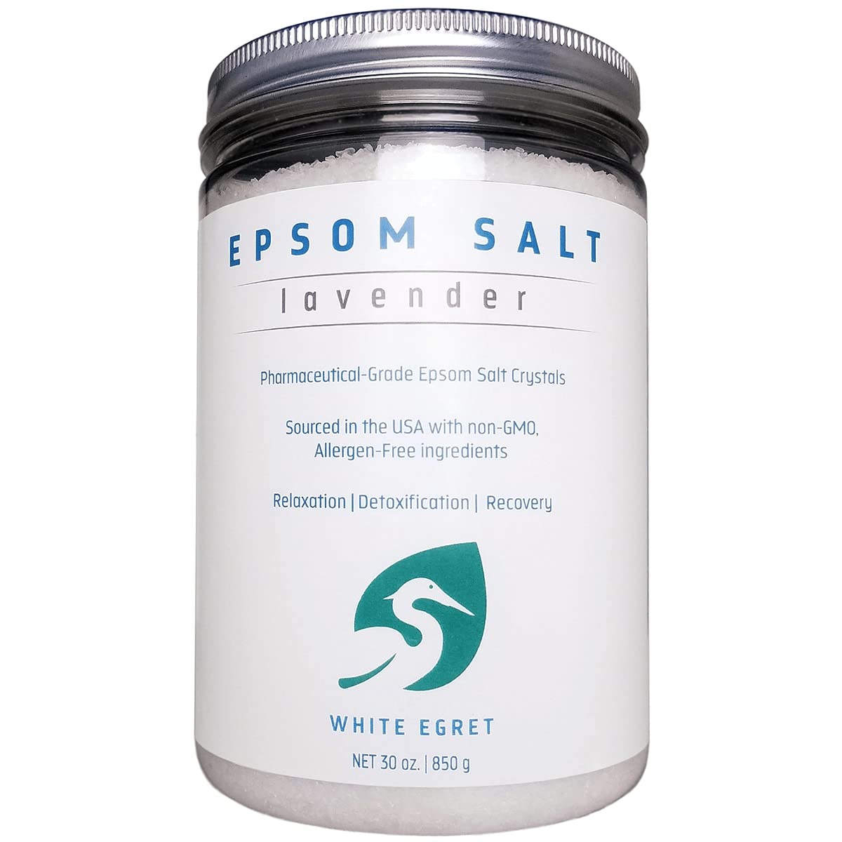 WHITE EGRET Epsom Salt, Lavender, 2.5 Pound