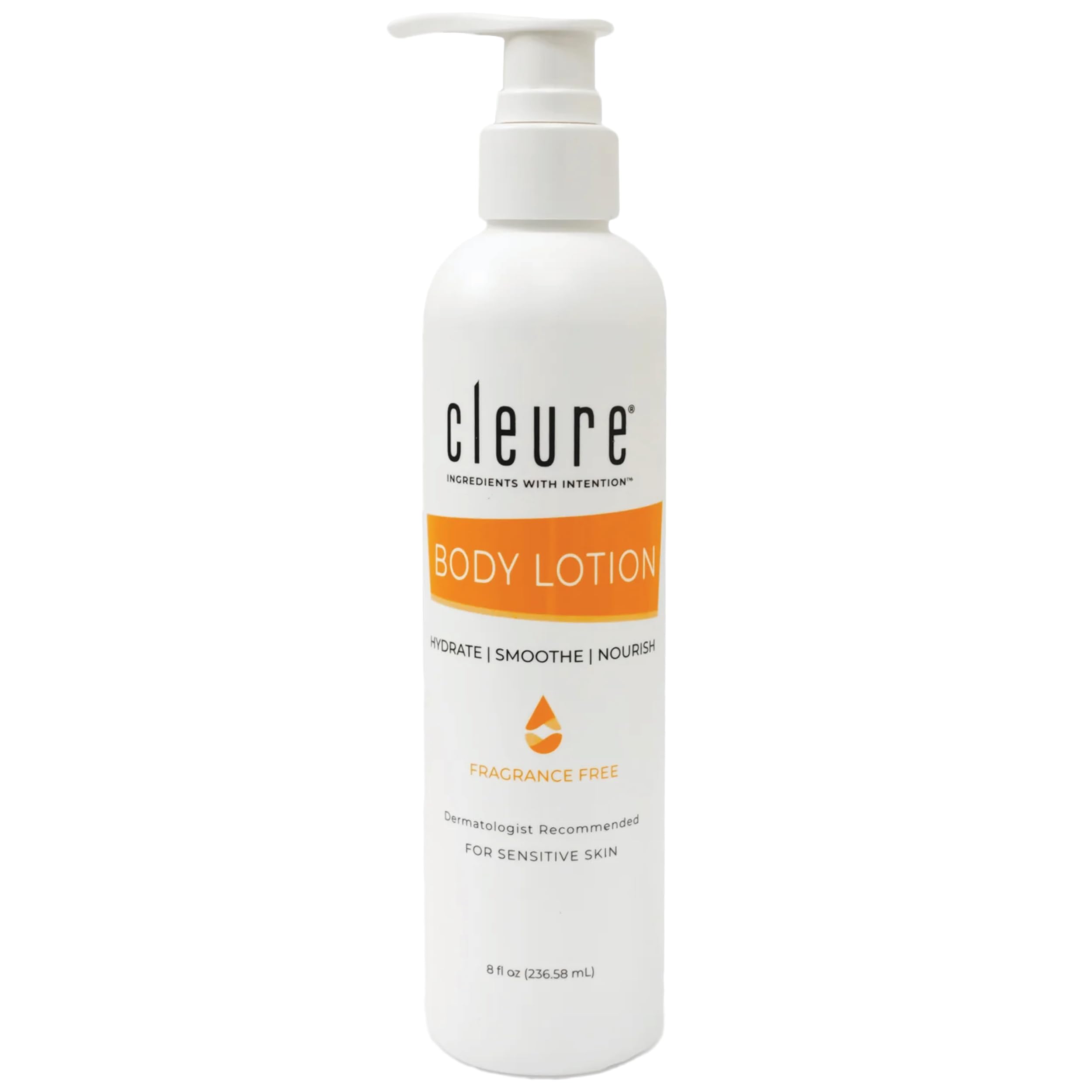 Cleure Body Lotion for Sensitive Skin - Daily Moisturizer with Shea Butter & Vitamin E - Fragrance Free, Gluten Free, Paraben Fr