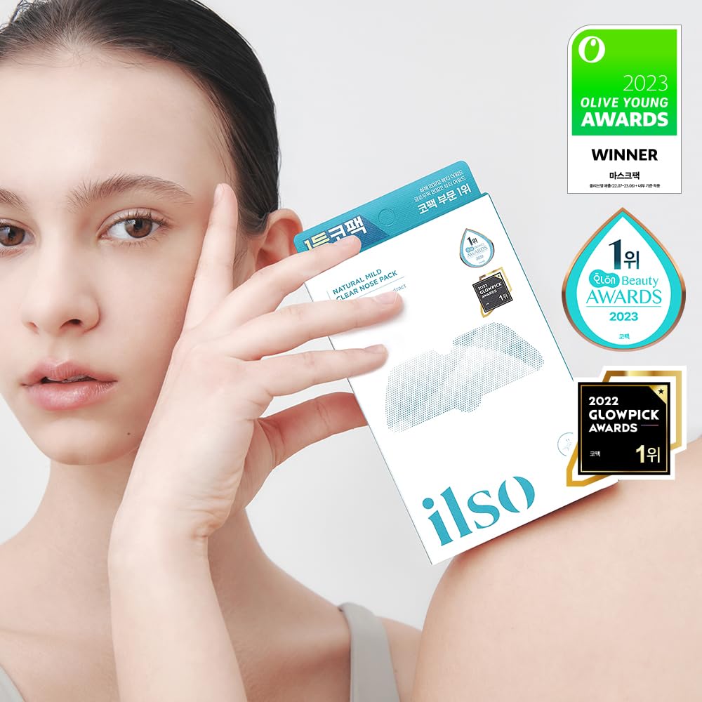 Ilso Natural Mild Clear Nose Patch/Blackhead Remover For Nose/Targets Pores & Pimples/Facial Skin Care/Dermatologist Approved/Ko