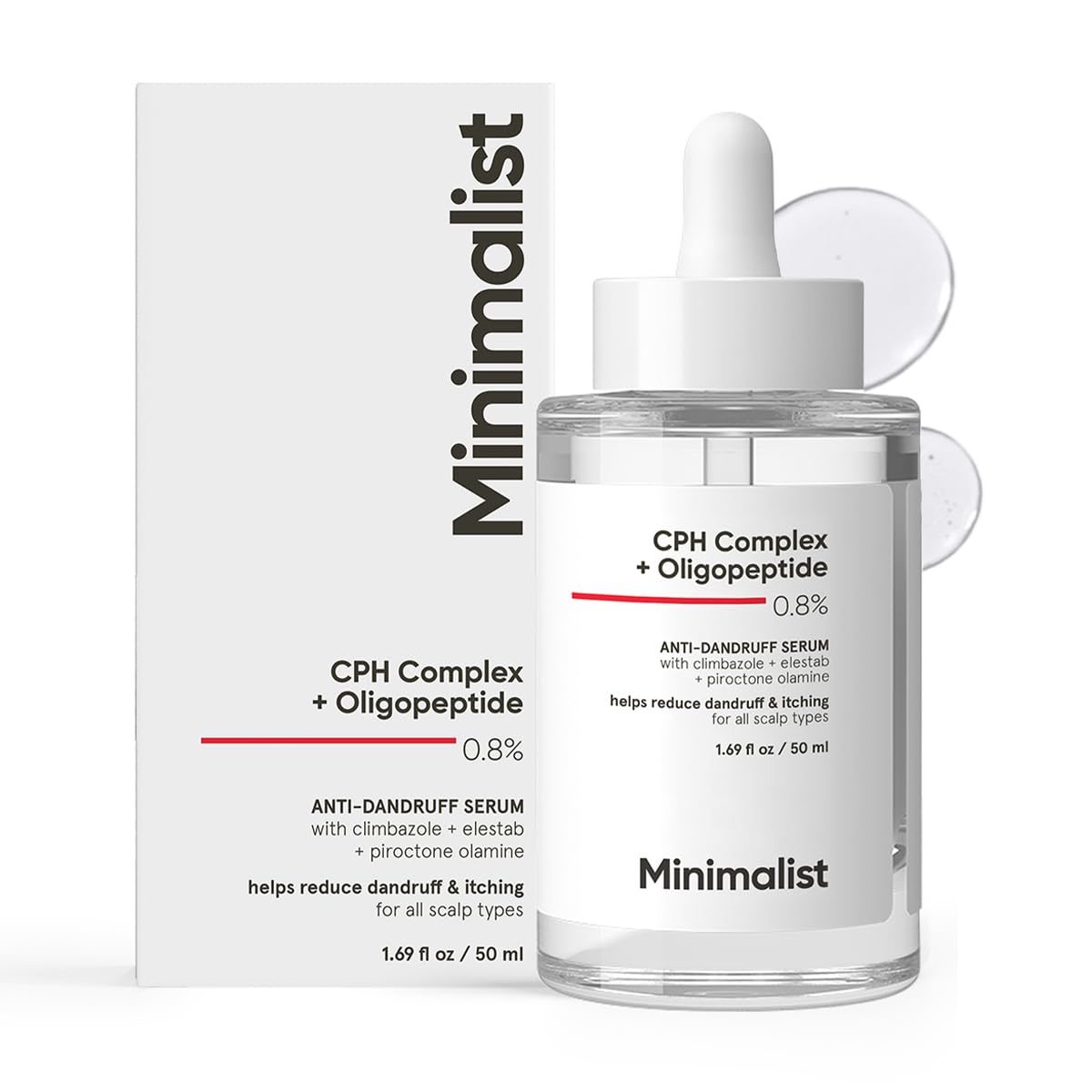 Minimalist AntiDandruff Hair Serum For Scalp | Pre Shampoo Treatment With Cph Complex & Oligopeptide 0.8% | With Elestab Advanc