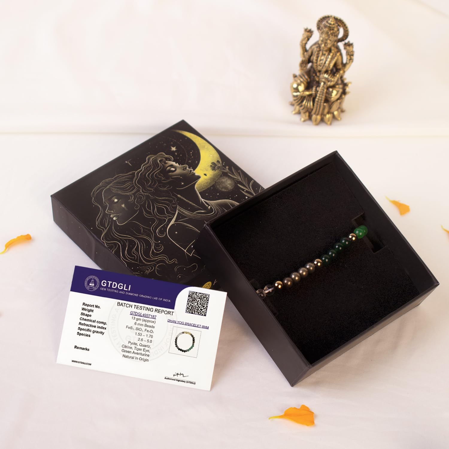 Astrotalk Dhan Yog Bracelet for Women (6mm Beads) | Wealth, Prosperity & Career Growth | Bracelets for Women with Pyrite Stone, Tiger Eye & Clear Quartz Crystal | Gift for Woman