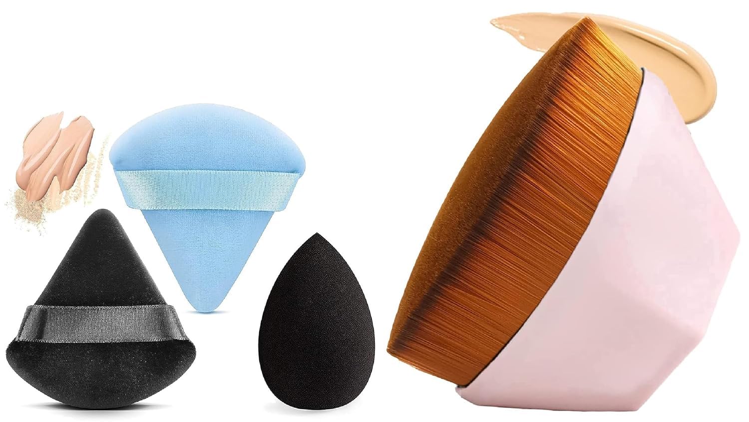 Powder Triangle Makeup Puff For Face, Powder Puffs For Loose Setting Powder, Under Eye Foundation Wedge Blender Sponge Beauty Ma