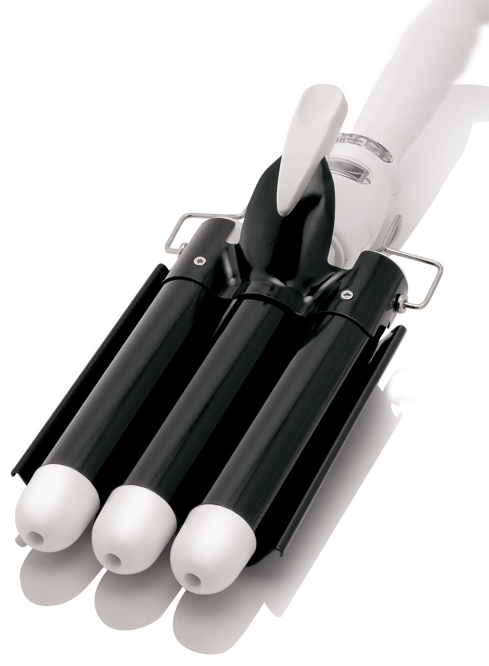 Alure Three Barrel Curling Iron Wand Hair Waver With Lcd Temperature Display - 1 Inch Ceramic Tourmaline Triple Barrels, Dual Vo