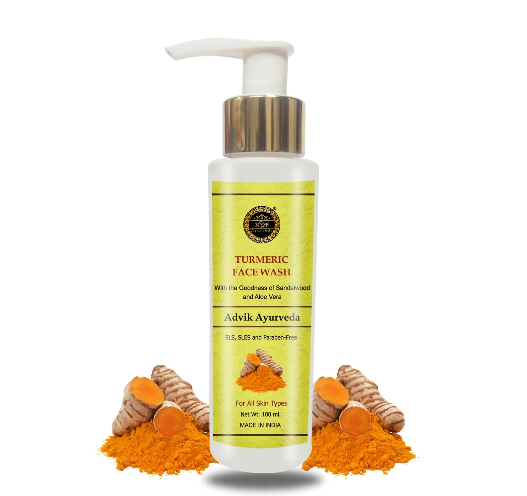 Advik Ayurveda Turmeric Face Wash For Dark Spots & Glowing Skin, 100Ml