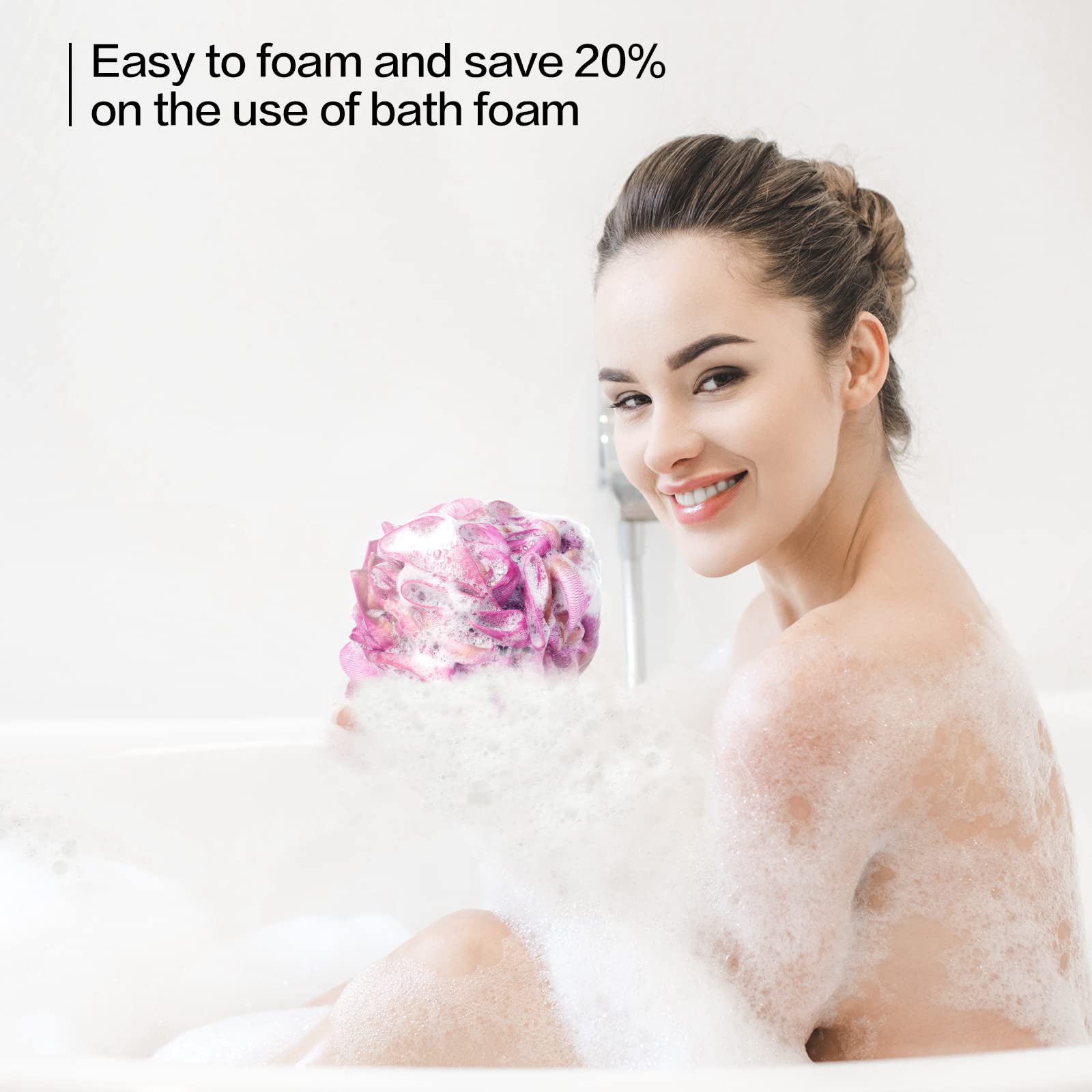 Fishent Bath Sponge Shower Loofahs 60G, ?? ???????? ???????? ?????? ???????? ????????????????, Durable Mesh Shower Pouf Bath Loo