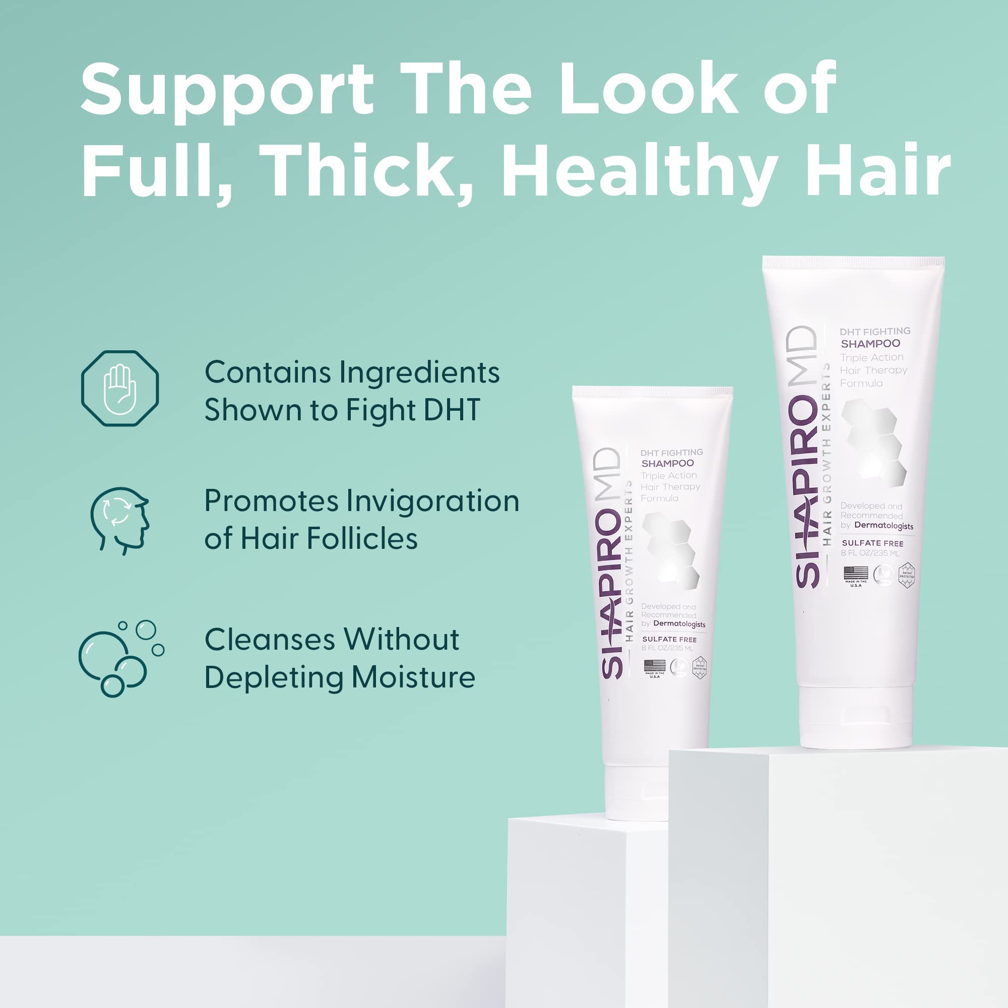 Shapiro MD Hair Growth Experts Vegan Hair Loss Shampoo for Thinning Hair | Experience Healthier, Fuller and Thicker Looking Hair