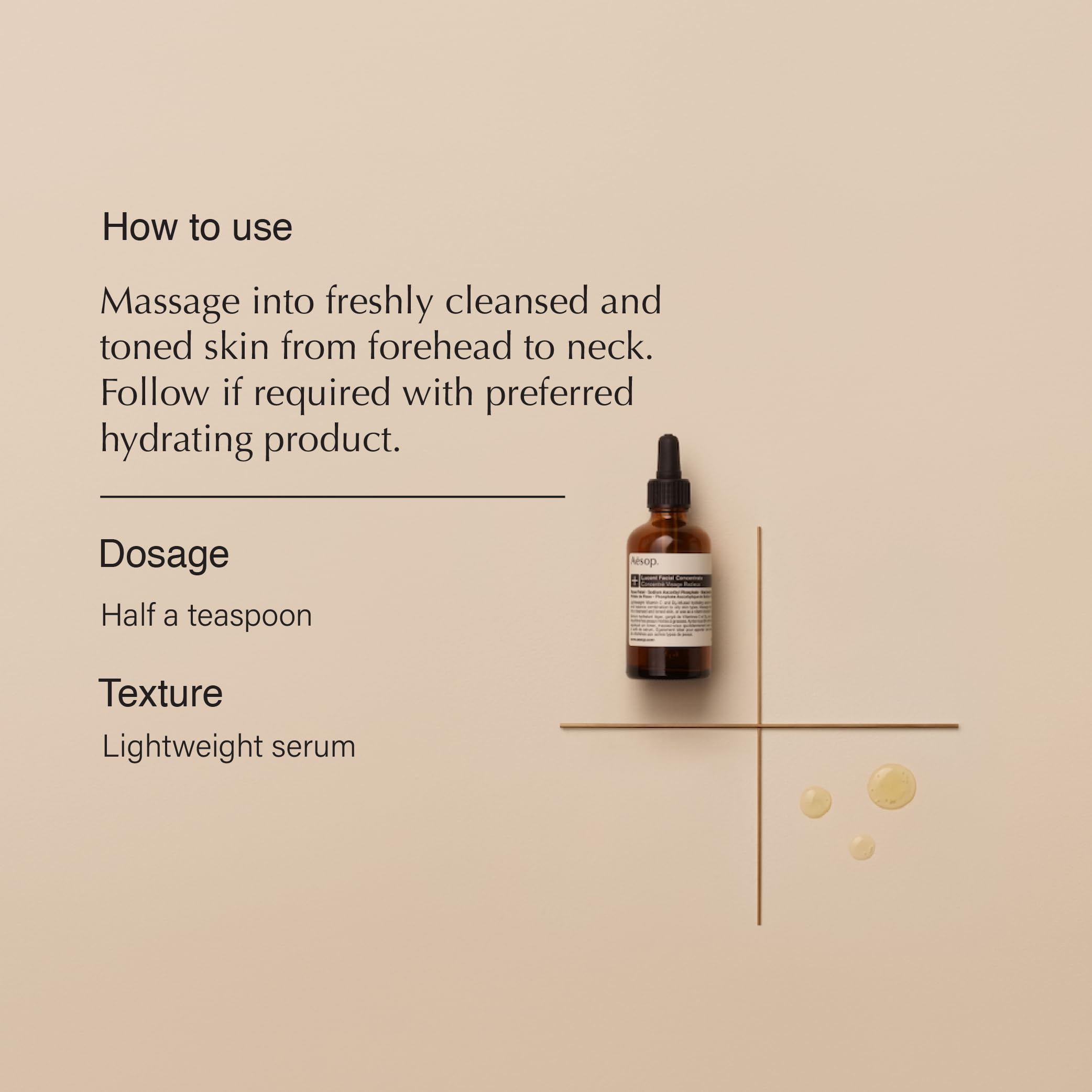 Aesop Lucent Facial Concentrate | Lightweight Vitamin C Facial Serum for Replenished, Hydrated, and Balanced Skin | 2.1 Oz