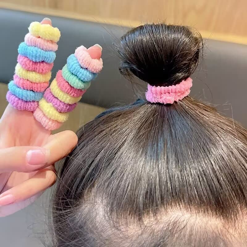 WDGROW Tiny Hair Tie for Toddler Girls,120pcs,No Damage Hair Ties for Kids,Children,Seamless,Soft Cotton Small Hair Elastic Pony