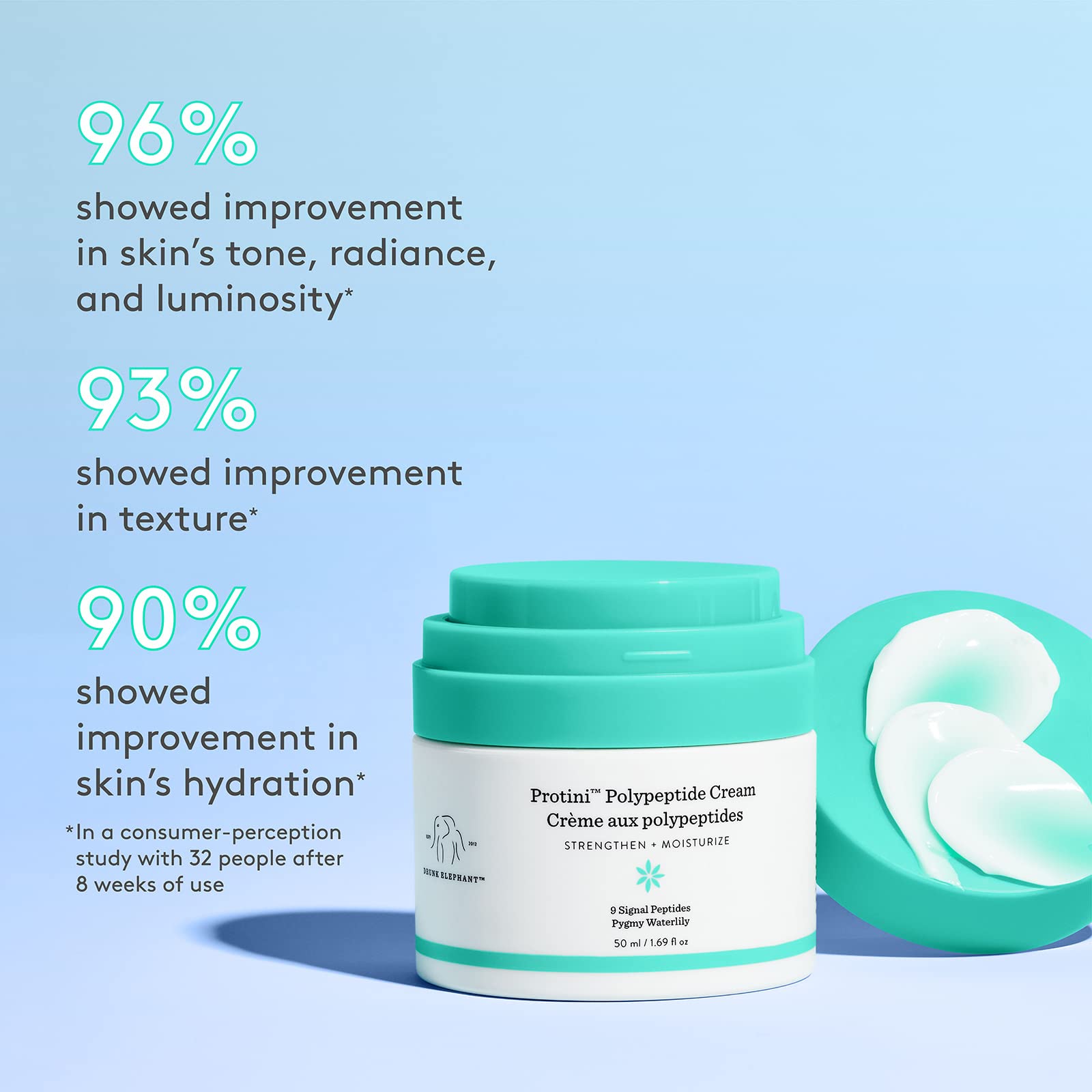 Drunk Elephant Protini Polypeptide Cream Mini. Protein Face Moisturizer With Amino Acids (15 Ml / 0.50 Fl Oz)